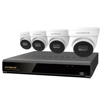 SECO-LARM - DRN-K104-04 - 4K 4-Channel IP Camera Kit, Includes NVR (DRN-104-2TB) and 4 Cameras (EV-N2506-2W4WQ), 2TB HDD, NDAA Compliant