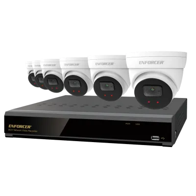 SECO-LARM - DRN-K108-06 - 4K 8-Channel IP Camera Kit, Includes NVR (DRN-108-2TB) and 6 Cameras (EV-N2506-2W4WQ), 2TB HDD, NDAA Compliant
