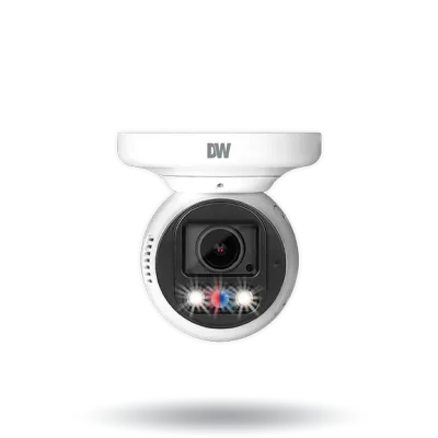 Digital Watchdog - DWC-XSTD05MF - MEGApix Ai Indoor/Outdoor Vandal Turret Camera, Ai Deep Learning, Star-Light Plus, 5 Megapixel 1/2.8” Image Sensor (2592x1944 @ 30fps), 2.7-12mm autofocus varifocal Lens,90ft White Light IR, Red and Blue Flashing LED