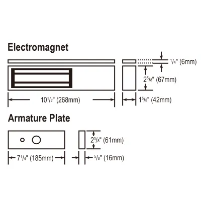 SECO-LARM - E-941SA-1K2PQ - 1,200-lb Electromagnetic Lock, Bond Sensor, Status LED, UL Listed