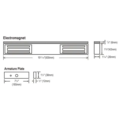 SECO-LARM - E-941DB-600PQ - 600-lb Electromagnetic Lock, Double-door, Bond Sensor, Status LED, UL Listed