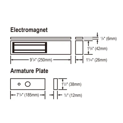 SECO-LARM - E-941SA-600DPSQ - 600-lb Electromagnetic Lock, Bond Sensor, Status LED, Door Position Sensor, UL Listed