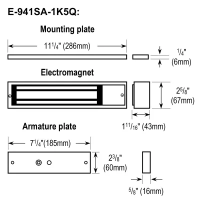SECO-LARM - E-941SA-1K5Q - 1,500-lb Electromagnetic Lock