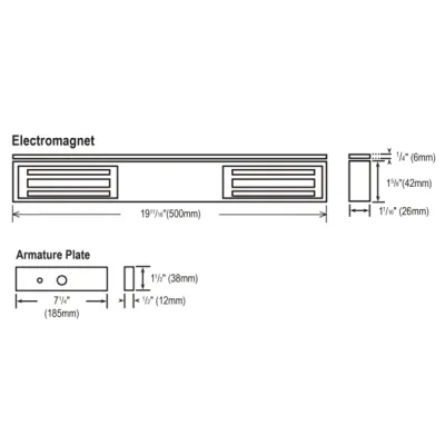 SECO-LARM - E-941DA-600PQ - Double-door Electromagnetic Lock with 600-lb (272kg) holding force per door. 12 or 24 VDC operation. Bond Sensor & LED. UL, CUL listed. Sold in multiples of 2 (price is for 1 pc).