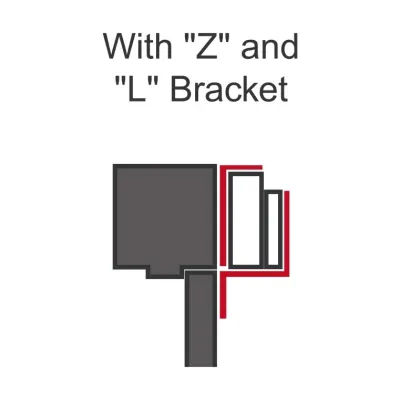 SECO-LARM - E-941S-600B/ZQ - Black "Z" Bracket for mounting E-941SB-600, E-941SB-600PQ, E-941DB-600PQ. For left or right in-swinging doors. Includes "L" and "Z" brackets.