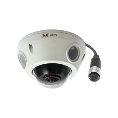 ACTi - E925M - 5MP Outdoor Mini Fisheye Dome with D/N, Adaptive IR, Basic WDR, M12 connector, Fixed lens