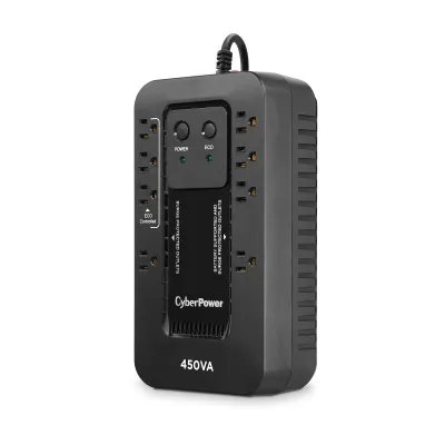 Cyber Power - EC450G - UPS SYSTEMS Ecologic, 450VA/260W, Simulated Sine Wave, NEMA 5-15P, 5 ft cord