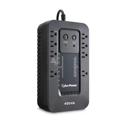 Cyber Power - EC450G - UPS SYSTEMS Ecologic, 450VA/260W, Simulated Sine Wave, NEMA 5-15P, 5 ft cord