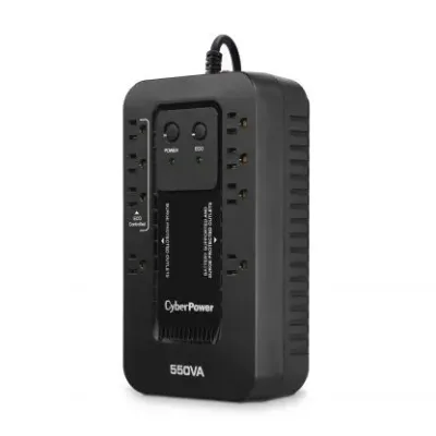 CYBERPOWER - EC550G - 550VA/330W, Simulated Sine Wave, NEMA 5-15P, 5 ft cord, 8 NEMA 5-15R, USB, PowerPanel Personal Edition software, 3 year warranty