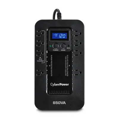 Cyber Power - EC650LCD - UPS SYSTEMS Ecologic 650VA/390W, Simulated Sine Wave