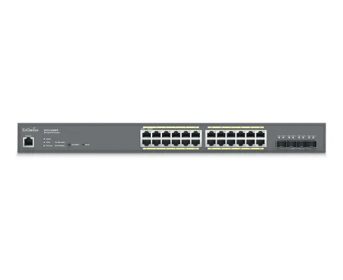 EnGenius - ECS1528FP - 24-Port Cloud Managed 1U Rack-Mount 19" Gigabit L2 PoE+ Switch, 4x10Gb SFP+, 802.3af/at, 410W