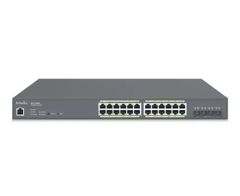 EnGenius - ECS1528P - 24-Port Cloud Managed 1U Rack-Mount 19" Gigabit L2 PoE+ Switch, 4x10Gb SFP+, 802.3af/at, 240W