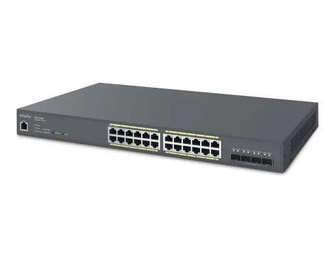 EnGenius - ECS1528P - 24-Port Cloud Managed 1U Rack-Mount 19" Gigabit L2 PoE+ Switch, 4x10Gb SFP+, 802.3af/at, 240W