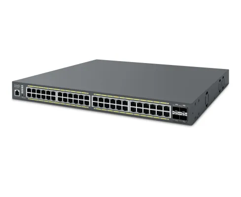 EnGenius - ECS1552FP - 48-Port Cloud Managed 1U Rack-Mount 19" Gigabit L2 PoE+ Switch, 4x10Gb SFP+, 802.3at, 740W