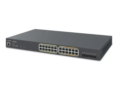 EnGenius - ECS2528FP - 24-Port Cloud Managed Multi-Gigabit L2+ Managed PoE+ Switch with 410W & 4 SFP+ Slots