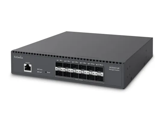 EnGenius - ECS5512F - 12-Port Cloud Managed 10 Gigabit SFP+ Half-Rack Aggregate Switch