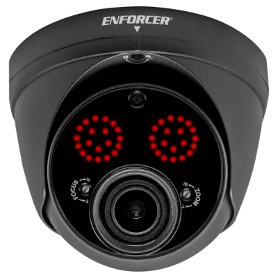 SECO-LARM - EV-Y2501-AMGQ - 5MP 4-in-1 HD Varifocal Turret Camera, 2.8~12mm lens, 2592x1944 resolution, 1/2.7" 5MP CMOS, DWDR/2D-NR, TVI/CVI/AHD/Analog format, up to 148' illumination, 40 SMT IR LEDs, Joystick OSD Control, 38º~138º viewing angle, 12V