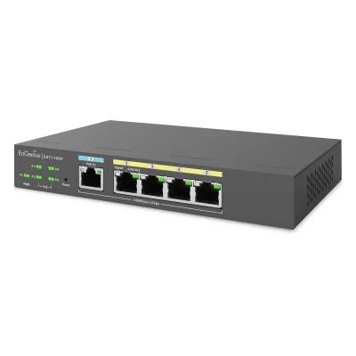 EnGenius - EXT1105P - EnGenius Switch extender with 4 GbE PoE & 1 GbE PoE PD , IEEE802.3at, Desktop Style