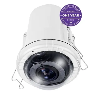 Vivotek - FE912-H-1Y - VORTEX Prem. 12MP Recessed 360° AI Fisheye, w/ 1-yr license