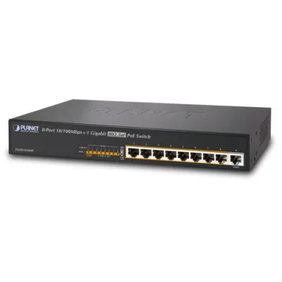 Planet - FGSD-910HP - 8-Port 10/100Mbps 802.3at PoE + 1-Port 1000Mbps Desktop Switch (130 Watts)
