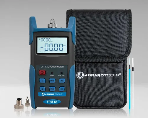 Jonard - FPM-55 - Fiber Optic Power Meter w/ Data Storage (-50 to +26 dBm) & FC/SC/LC Adapters