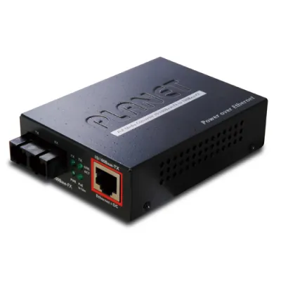 Planet - FTP-802S15 - IEEE802.3af PoE 10/100TX - 100Base-FX (SC) Single Mode Fiber Converter - 15KM