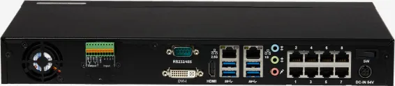 ExacqVision - IP04-08T-G2P08 - 8TB G-Series Desktop PoE Recorder with 8 PoE+ IP Camera Ports