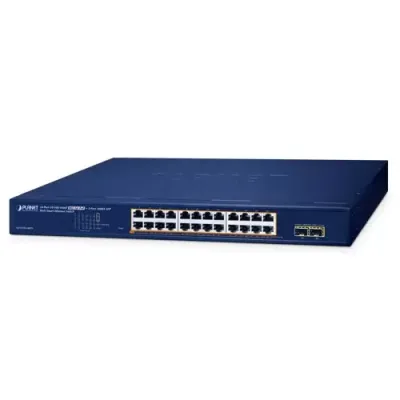 Planet - GS-2210-24P2S - 24-Port 10/100/1000T 802.3at PoE + 2-Port 1000X SFP Web Smart Ethernet Switch