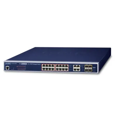 Planet - GS-4210-16P4C - IPv6/IPv4, 16-Port Managed 802.3at PoE+ Gigabit Ethernet Switch + 4-Port Gigabit Combo TP/SFP (240W)