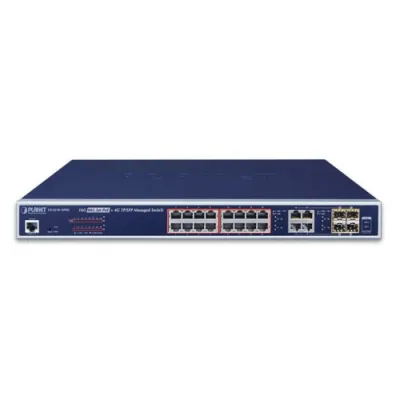 Planet - GS-4210-16P4C - IPv6/IPv4, 16-Port Managed 802.3at PoE+ Gigabit Ethernet Switch + 4-Port Gigabit Combo TP/SFP (240W)