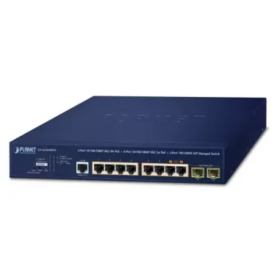 PLANET - GS-4210-8HP2S - 2-Port 10/100/1000T 802.3bt PoE + 6-Port 10/100/1000T 802.3at PoE + 2-Port 100/1000X SFP Managed Switch