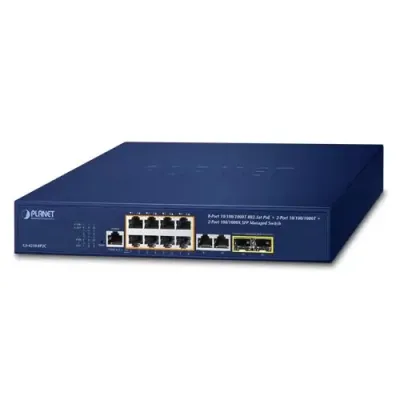 Planet - GS-4210-8P2C - IPv4/IPv6, 8-Port Managed 802.3at POE+ Gigabit Ethernet Switch + 2-Port 10/100/1000Mbps RJ45 + 2-Port 100/1000X SFP 120W