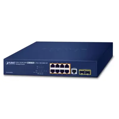Planet - GS-4210-8P2S - IPv4/IPv6, 8-Port Managed 802.3at POE+ Gigabit Ethernet Switch  + 2-Port 100/1000X SFP