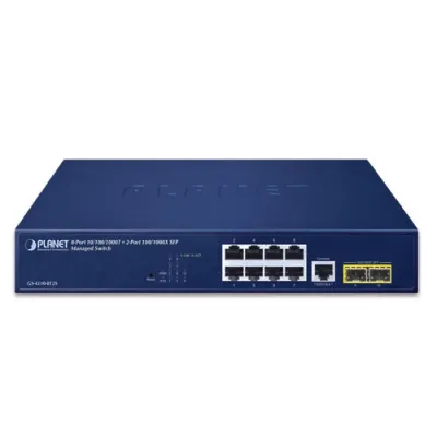 Planet - GS-4210-8T2S - IPv4/IPv6, 8-Port 10/100/1000T + 2-Port 100/1000X SFP L2/L4 SNMP Manageable Gigabit Ethernet Switch