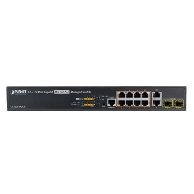Planet - GS-5220-8P2T2S - IPv4/IPv6 L2+/L4 8-Port 10/100/1000T 802.3at PoE + 2-Port 10/100/1000T