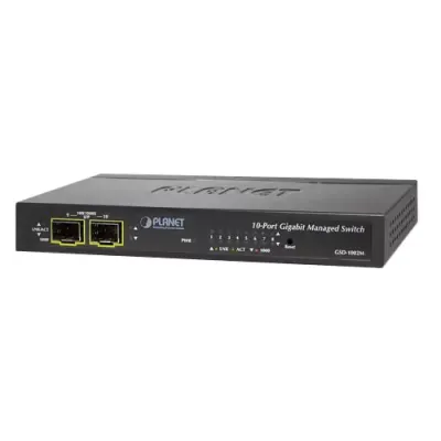 Planet - GSD-1002M - IPv4/IPv6 Managed 8-Port 10/100/1000Mbps + 2-Port 100/1000X SFP Gigabit Desktop Ethernet Switch 