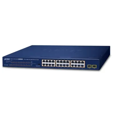 Planet - GSW-2620HP - 24-Port 10/100/1000T 802.3at PoE + 2-Port 1000X SFP Gigabit Ethernet Switch