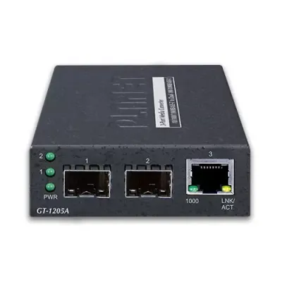 Planet - GT-1205A - 1-Port 10/100/1000BASE-T - 2-Port 100/1000BASE-X SFP Switch/Redundant Media Converter