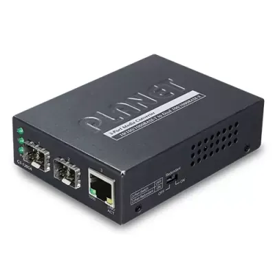 Planet - GT-1205A - 1-Port 10/100/1000BASE-T - 2-Port 100/1000BASE-X SFP Switch/Redundant Media Converter