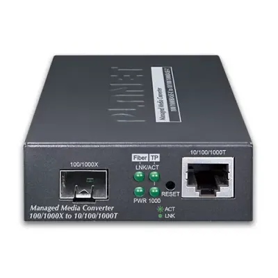 Planet - GT-915A - 10/100/1000BASE-T to 100/1000BASE-X SFP Managed Media Converter