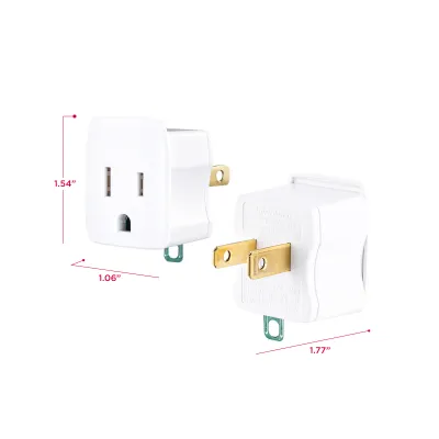 Cyber Power - GT1W2PK - Grounding Adapter (2-Pack). Fits three-prong plugs into two-prong plugs