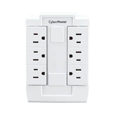 Cyber Power - GT600P - Swivel Wall Tap, Expands two grounded outlets into six grounded, swivel outlets.