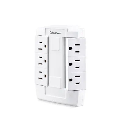 Cyber Power - GT600P - Swivel Wall Tap, Expands two grounded outlets into six grounded, swivel outlets.