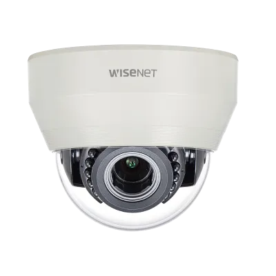 Hanwha - HCD-6070R - Wisenet HD+ 2MP, Full HD(1080p) 30fps IR indoor dome camera, AHD/TVI/CVI/CVBS, manual Vari-focal Lens (3.1X) (3.2-10mm), 120 dB true WDR, true D/N, 24VAC/12VDC, IR distance 65 feet