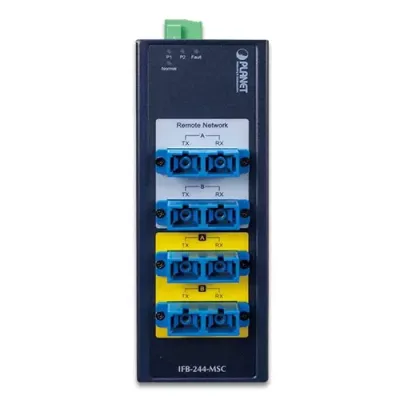 Planet - IFB-244-MSC - Industrial 2-Channel Optical Fiber Bypass Switch [Multimode SC Connector]