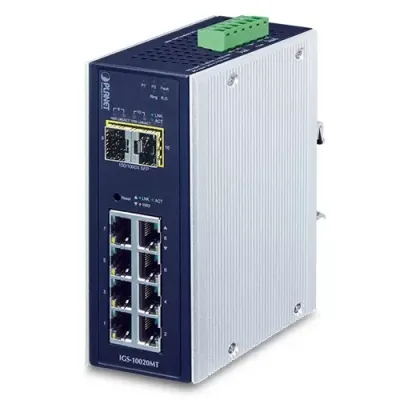 Planet - IGS-10020MT - Industrial 8-port 10/100/1000T + 2-port 1G/2.5G SFP Managed Gigabit Switch