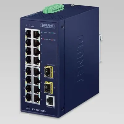 Planet - IGS-4215-16T2S - IP30 Industrial L2/L4 16-Port 10/100/1000T + 2-Port 100/1000X SFP Managed Switch (-40~75 degrees C)