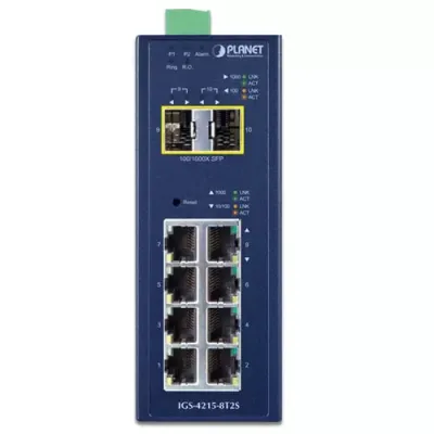 Planet - IGS-4215-8T2S - Industrial L2/L4 8-Port 10/100/1000T + 2-Port 100/1000X SFP Managed Switch