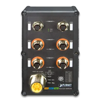 Planet - IGS-5227-4MP2MT - Industrial IP67 Rated 4-Port 10/100/1000T 802.3at PoE + 2-Port 10/100/1000T Managed Ethernet Switch