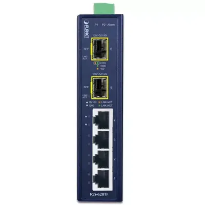 Planet - IGS-620TF - IP30 Industrial 4-Port 10/100/1000T + 2-Port 100/1000/2500X SFP Gigabit Switch